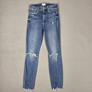 MOTHER Jeans Womens 24 High Waisted Looker‎ Ankle Fray Get Your Groove Back